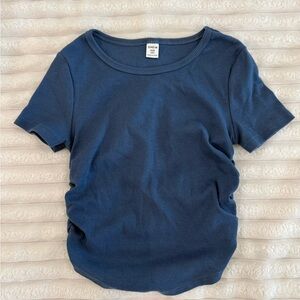 Shein Kids Blue Short-Sleeve Ribbed Tee